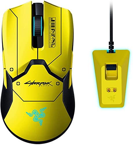 Razer Viper Ultimate with Charging Dock - Ambidextrous Esports Gaming Mouse Powered by HyperSpeed Wireless Technology (Focus+ 20K Optical Sensor, 74g Lightweight, RGB Chroma) Cyberpunk 2077 Ed.