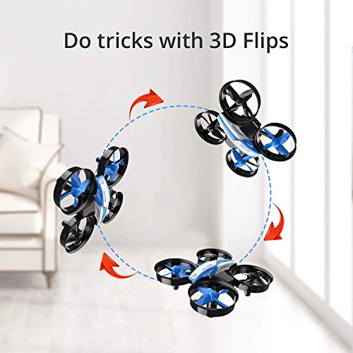 Holy Stone HS210 Mini Drone for Kids and Beginners RC Nano Quadcopter Indoor Small Helicopter Plane with Auto Hovering, 3D Flip, Headless Mode and 3 Batteries, Great Gift Toy for Boys and Girls, Blue