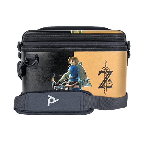 PDP Gaming Officially Licensed Switch Pull-N-Go Travel Case - Zelda Breath of the WIld - Semi-Hardshell Protection - Protective PU Leather - Holds 14 Games - Works with Switch OLED and Lite
