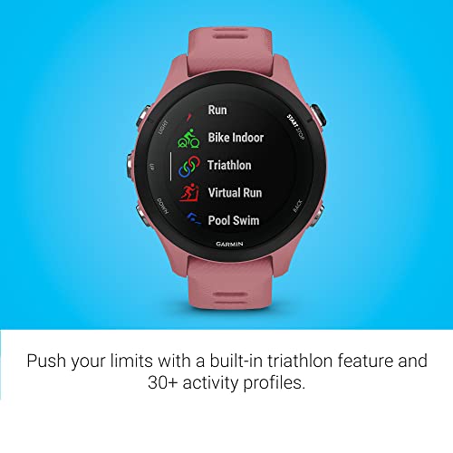 Garmin Forerunner 255S Small Easy to Use Lightweight GPS Running Smartwatch, Advanced Training and Recovery Insights,Safety and Tracking Features included, Up to 12 days Battery Life, Light Pink