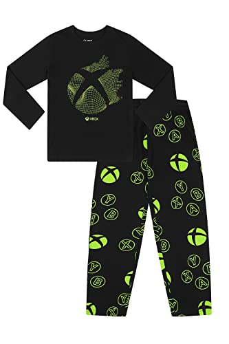 Xbox Official Mens and Boys Matching Gaming Long Pyjama Set Black (L)