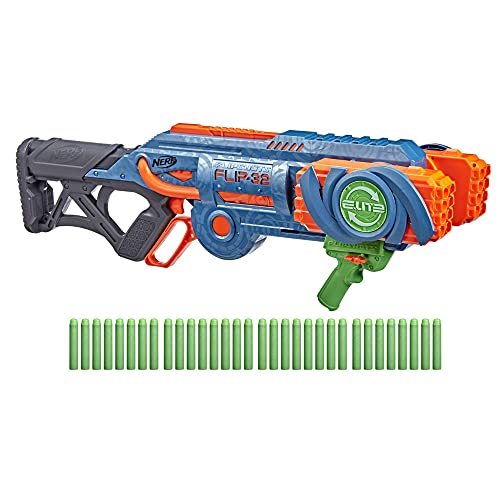 Nerf Elite 2.0 Flipshots Flip-32 Blaster, 32 Dart Barrels Flip to Double Your Firepower, 32-Dart Capacity, 32 Nerf Darts