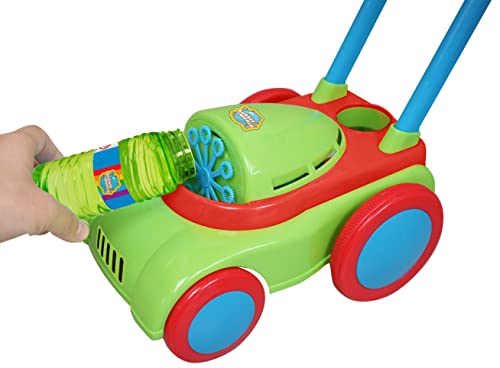 Bubble Mania Bubble Lawn Mower Toy - Friction Powered, No Batteries Required - Bubble Mower For Kids - Kids Garden Toys - Kids Toy Bubble Lawnmower - Toddler Outdoor Garden Toys For 2 Year Olds Plus