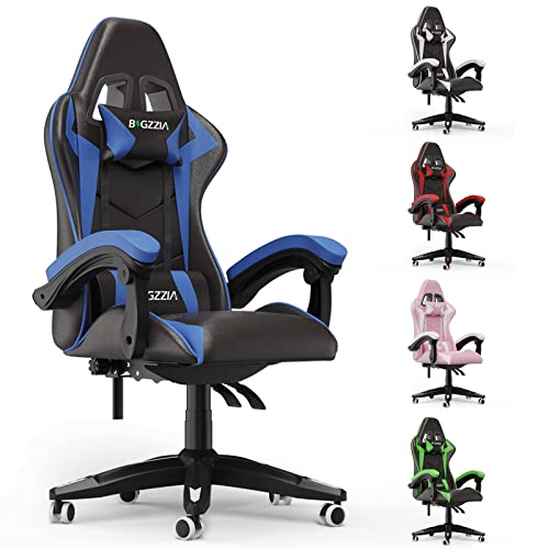 bigzzia Gaming Chair Office Chair Desk Chair Swivel Heavy Duty Chair Ergonomic Design with Cushion and Reclining Back Support