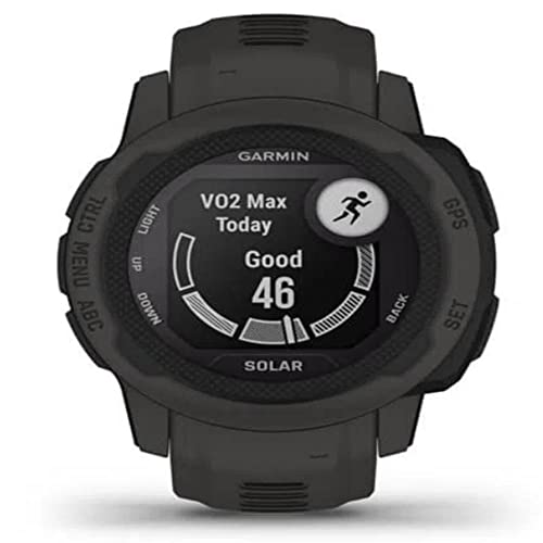 Garmin Instinct 2S SOLAR, Smaller Rugged GPS Smartwatch, Built-in Sports Apps and Health Monitoring, Solar Charging and Ultratough Design Features, Graphite