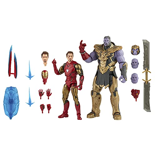 Hasbro Marvel Legends Series 15 cm Scale Action Figure Toy 2-Pack Iron Man Mark 85 Vs Thanos, Includes Premium Design and 8 Accessories