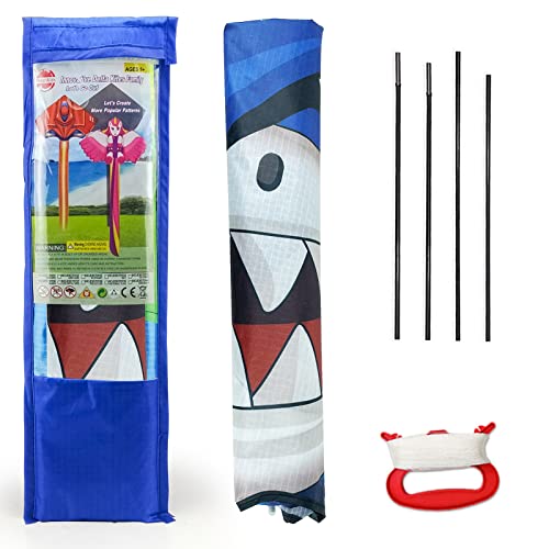 Hymaz Shark Kite, Kites for Kids Adults Easy to Fly, Huge Kid Kite with Kites Handle & String for Girls Boys Beach Park Outdoor Activites Game