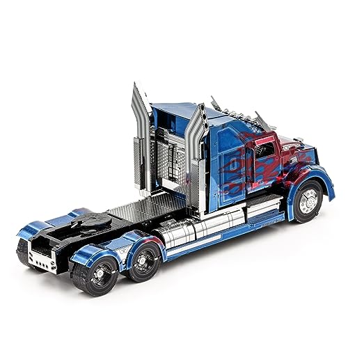 Metal Earth Fascinations Premium Series Transformers Optimus Prime Western Star 5700 Truck 3D Metal Model Kit Bundle with Tweezers