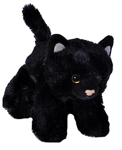 Wild Republic Black Cat Stuffed Animal, Plush Toy, Gifts for Kids, Hug'Ems 7 Inches