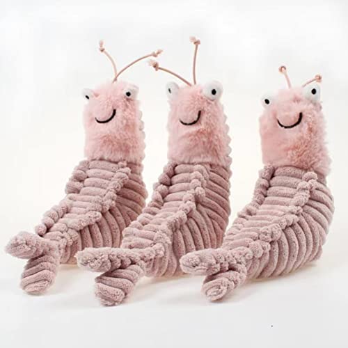 LAARNT 22cm Pippi shrimp plush toy, Pink shrimp doll, children cute plush doll gift home decoration