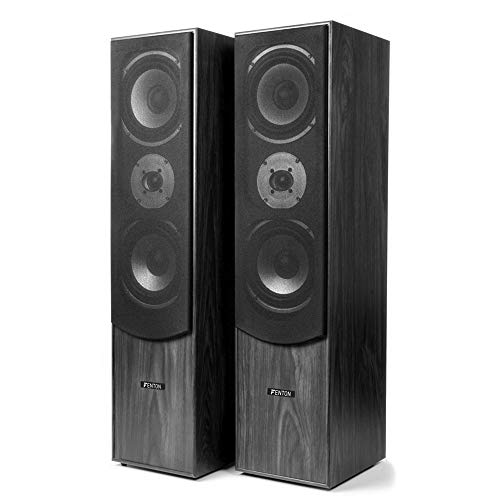Fenton 5.0 Surround Sound Speakers System Hi Fi Home Cinema Theatre Black Wooden Tower Satellites
