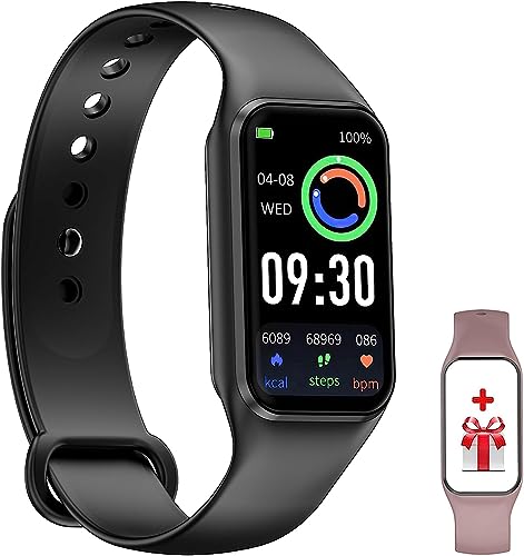 Smart Watch for Men Women - Blood Oxygen, Calorie Step Counter, Heart Rate Sleep Monitor, 24 Sport Modes 1,47 Inch HD Screen, iP68 Waterproof, Compatible with Android and iOS Phones (Upgraded Version)