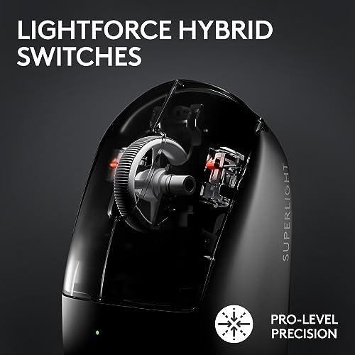 Logitech G PRO X SUPERLIGHT 2 LIGHTSPEED Wireless Gaming Mouse, Lightweight, LIGHTFORCE Hybrid Switches, HERO 2 Sensor, 32,000 DPI, 5 Programmable Buttons, USB-C Charging, PC & Mac - White