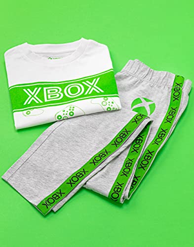 Xbox Pyjamas For Girls | Kids White Grey Gamer T-Shirt & Leggings Pjs | Game Console Controller Merchandise Gifts 10-11 Years