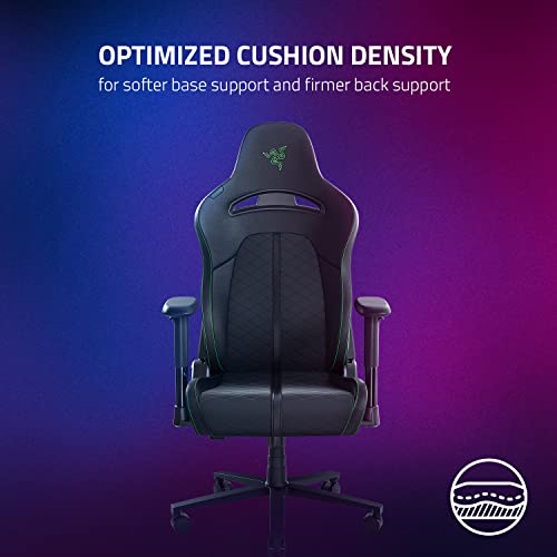 Razer Enki X - Gaming Chair with Integrated Lumbar Support (Desk/Office Chair, Multi-Layer Synthetic Leather, Foam Padding, Head Cushion, Height Adjustable) Black/Green