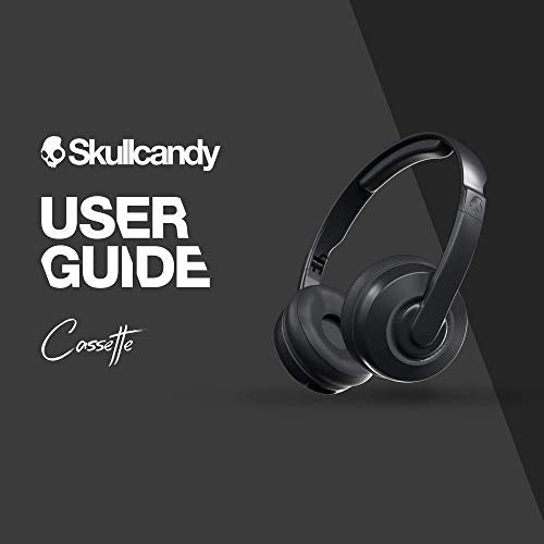 Skullcandy Cassette On-Ear Wireless Headphones, 22 Hr Battery, Microphone, Works with iPhone Android and Bluetooth Devices - Black