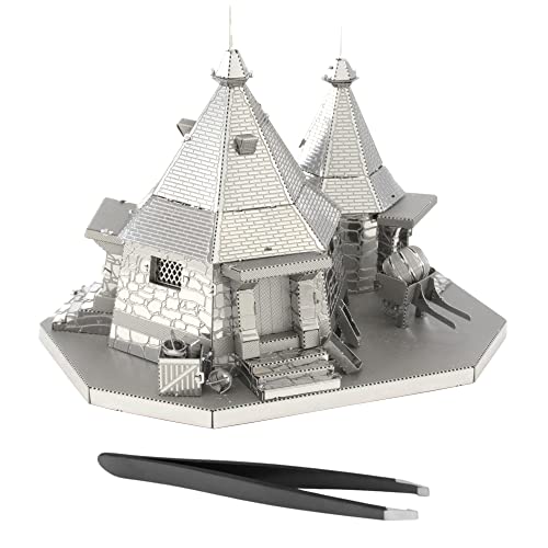 Metal Earth Fascinations Harry Potter Rubeus Hagrid Hut 3D Metal Model Kit Bundle with Tweezers