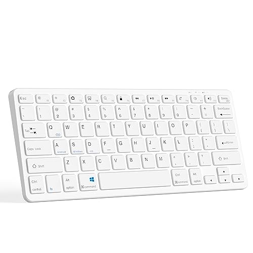 Bluetooth Keyboard Wireless Keyboard Ultra-thin Compatible with iOS/Android/Windows System Rechargeable Keyboard for iPad/Mac/iPhone/PC/Laptop/Smartphone/Tablet/Computer