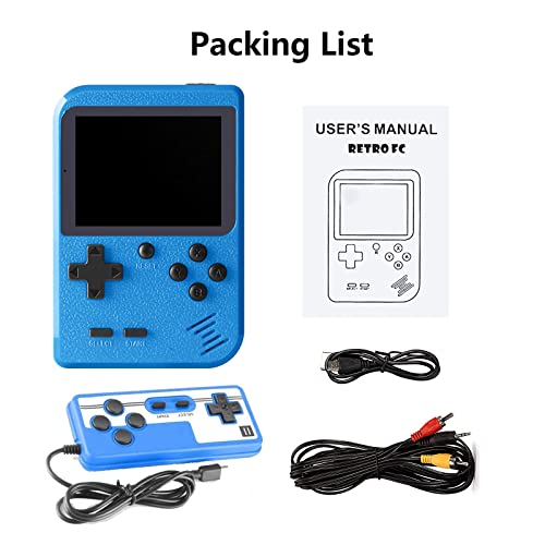 Handheld Games Console Portable- Mini Retro Game Console with 500 Classical FC Games Support for Connecting TV & Two Players, 3.0-Inches Screen 1020mAh Rechargeable Battery, Gift for Kids Adult