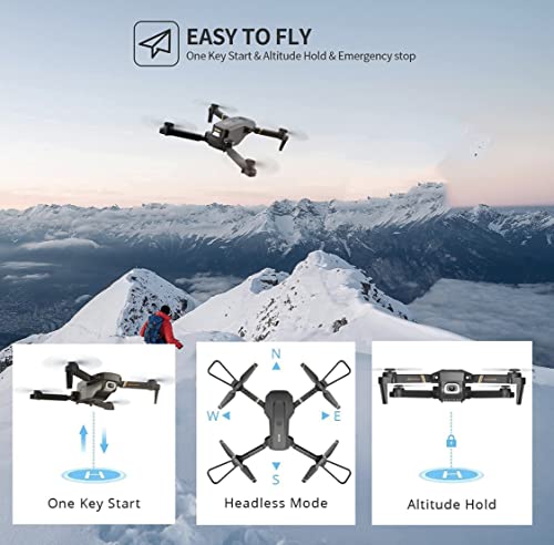 SkyRanger E99 1080P Drone with Camera, FHD Drones with three Long Life Batteries, Ease of Control, One button Start and Stop, Obstacle Avoidance and Phone Transmission