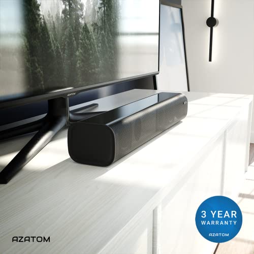 AZATOM Studio Pulse Soundbar, 100 Watts Home Theatre Speaker Built-in Dual Subwoofer ports, 3D Surround Sound, LED Display, Remote Control, Wall Mountable, Bluetooth wireless, Optical, AUX, RCA, USB