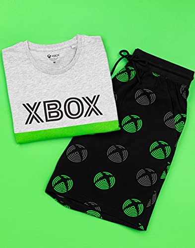 Xbox Pyjamas For Men | Adults Green Black T-Shirt & Shorts Gamer Pjs | Game Console Merchandise Gifts XL