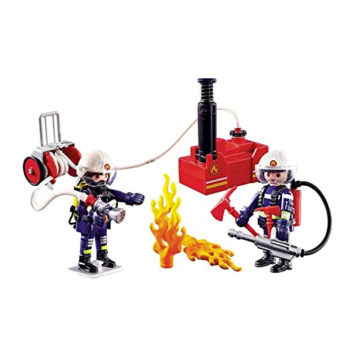 Playmobil 9468 City Action Firefighters with Water Pump, Fun Imaginative Role-Play, PlaySets Suitable for Children Ages 4+