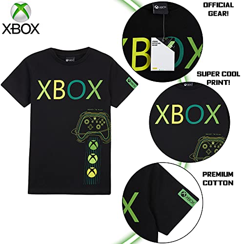 Xbox Boys T Shirts, Cotton Black T Shirt for Kids Teens, Gamer Gifts for Boys (Black, 7-8 Years)