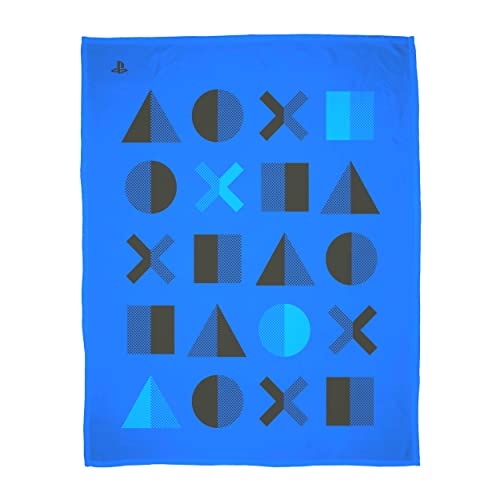 PlayStation Official Fleece Throw | Dots Design Super Soft Blanket | Perfect for any Bedroom, Blue