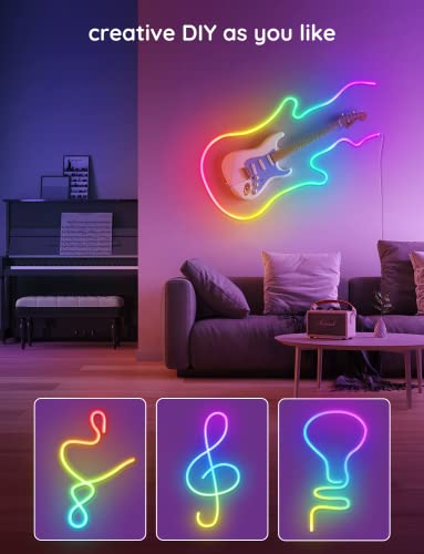 Govee RGBIC Neon LED Strip Lights 3M, DIY Shape, Segmentable Colour Changing Light with WiFi APP Control, LED Lights Work with Alexa and Google Assistant for Bedroom, Wall, Gaming Decor