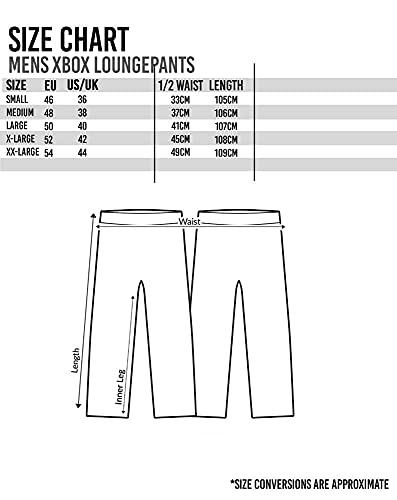 Xbox Lounge Pants For Men | Adults Green Black Drawstring Pockets Pyjamas Trousers | Game Console Pjs Merchandise Gifts XXL