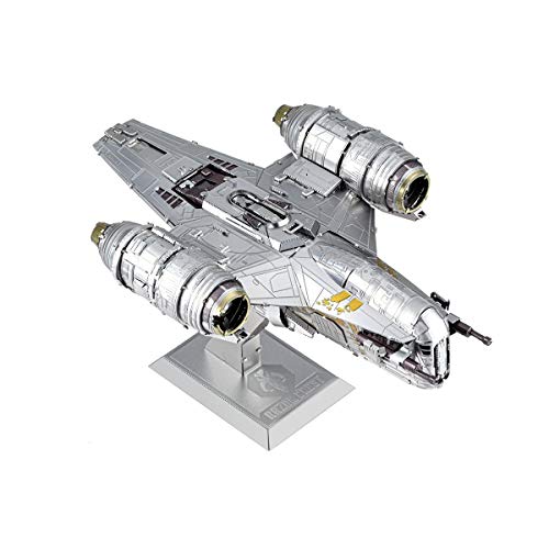 Metal Earth Fascinations ICX217 ICONX 502948 - Star Wars The Mandalorian - Razor Crest™, Laser-Cut 3D Construction kit, 2.5 Metal platinums, from 14 Years