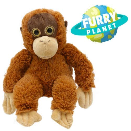 FURRY PLANET TOYS Soft Toy Plush Animal Kingdom 21cm Cute Cuddly Zoo Jungle Woodland Farm (Monkey Orangutan)