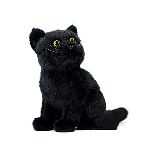 lilizzhoumax Simulation Black Cat Plush Toy Stuffed Animals Cute cat 28cm/11”, Realistic Stuffed Animal Super Soft Cat Plush Home Decoration Animal Toys birthday Gift for Kids