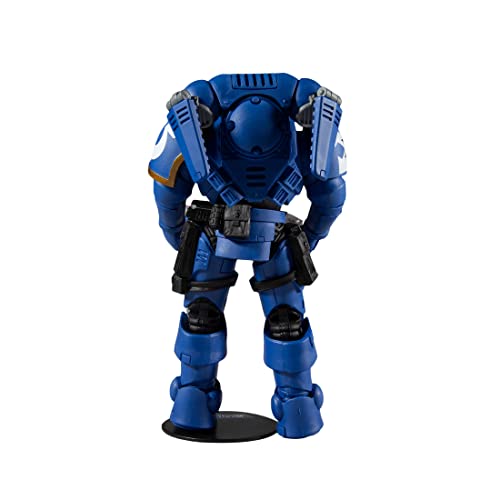 McFarlane Toys, Warhammer 40000 Ultramarine Reiver Action Figure with 22 Moving Parts, Multicolour Collectible Warhammer Figure with collectors stand base – Ages 12+