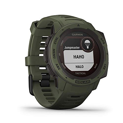 Garmin Instinct Solar Tactical, Solar-powered Rugged Outdoor Smartwatch with Tactical Features, Built-in Sports Apps and Health Monitoring, Moss Green