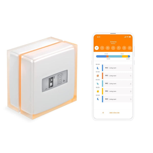 Netatmo Connected and Smart Energy Saving Thermostat - Wi-Fi - Reduce Bills & Control Heating Remotely by App, Compatible with Individual Boilers, NTH01-AMZ