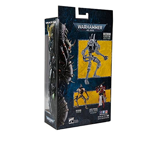 McFarlane Toys, Warhammer 40000 Necron Flayed One Action Figure with 22 Moving Parts, Unpainted Collectible Warhammer Figure with collectors stand base, Customise your figure – Ages 12+