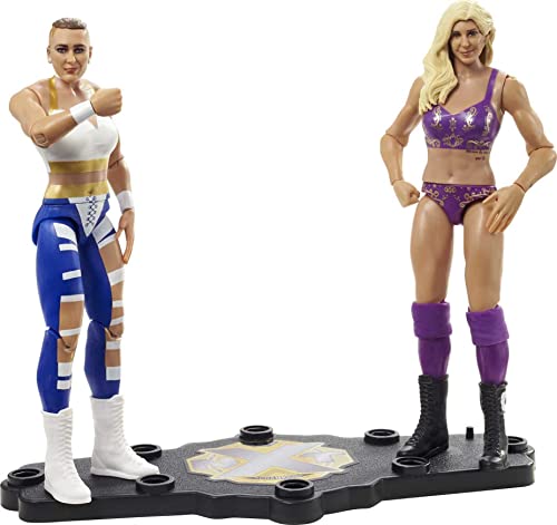 WWE Charlotte Flair vs Rhea Ripley Championship Showdown 2-Pack 6-inch Action Figures Monday Night RAW Battle Pack for Ages 6 Years Old & Up