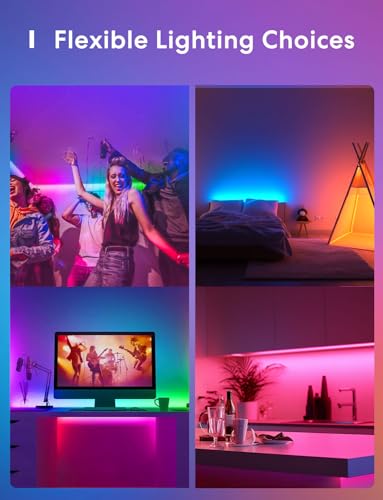 meross Smart Strip Light 5M LED Light Strip Compatible with Apple HomeKit Alexa Voice and Remote Control, RGBWW Color Changing LED Strips for Home, Indoor, 5m (16.4ft)