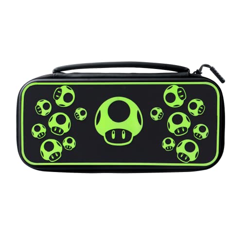 PDP Gaming Officially Licensed Switch Console Case - 1-UP Glow-in-the-dark - Works with Switch OLED & Lite