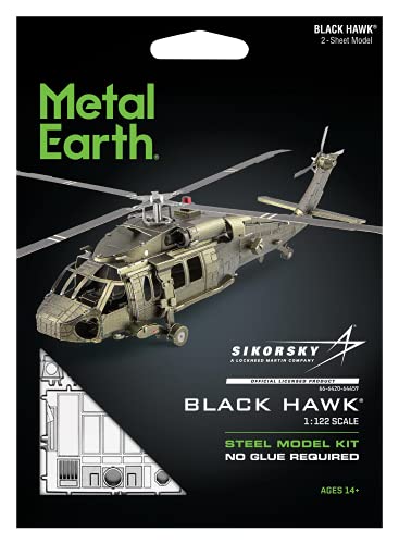 Metal Earth Fascinations UH-60 Black Hawk Helicopter 3D Metal Model Kit