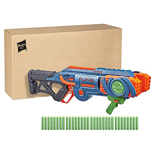 Nerf Elite 2.0 Flipshots Flip-32 Blaster, 32 Dart Barrels Flip to Double Your Firepower, 32-Dart Capacity, 32 Nerf Darts