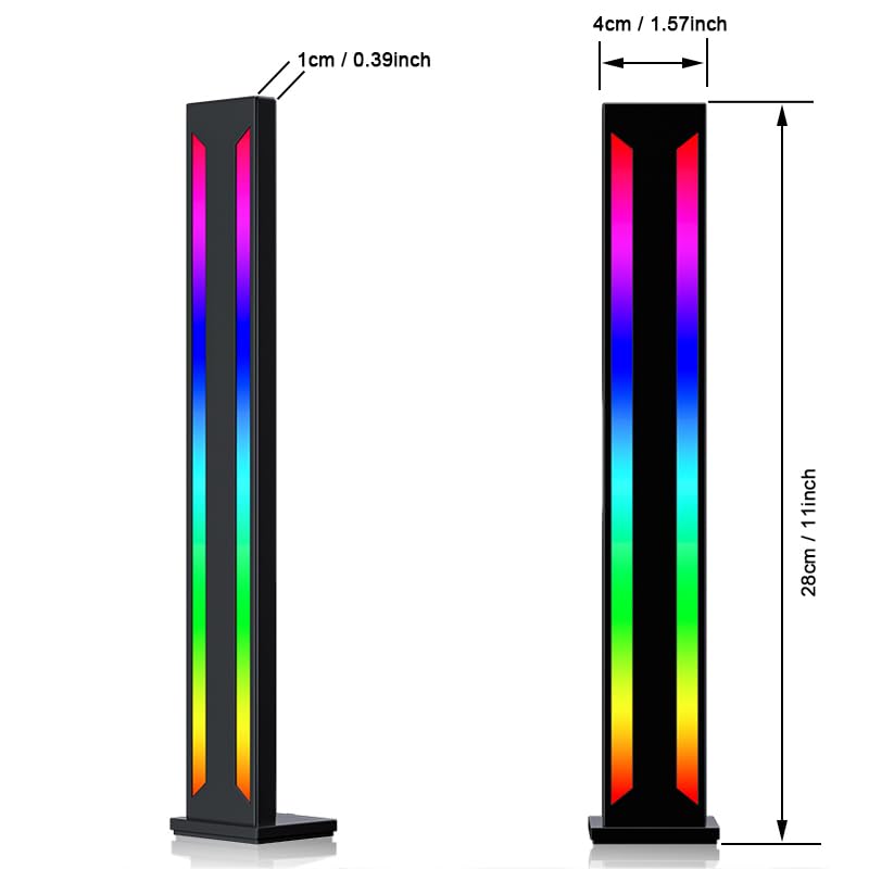 Ultra Slim LED Ambient Light Bar, 2 Pack Smart RGB Gaming Lamp Lighting Accessories, Metal Aluminium Housing with App Control and Music Sync Rhythm Mode, Warm Mood Lighting for Desktop Gaming, PC