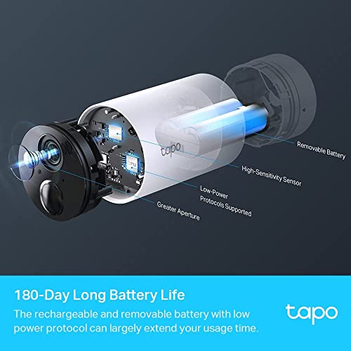 Tapo Smart Wire-Free Security 2-Camera System, Water&Dust Resistant, Rechargeable Battery, Hub included, 1080p HD, AI Detection, SD Storage, Works with Alexa & Google Home(Tapo C400S2), White