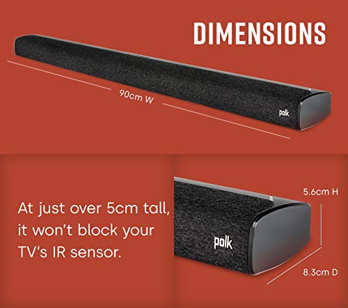 Polk Audio Signa S3 Soundbar with Wireless Subwoofer, TV Speakers for Home Cinema Sound System, Surround Sound, Dolby Digital, Built-In Chromecast, Bluetooth, Wall Mountable, Universal Compatibility