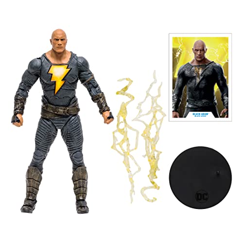 McFarlane Toys, 7-Inch DC Black Adam (Hero Costume) Action Figure with 22 Moving Parts, Collectible DC Black Adam Movie Figure with Stand Base Unique Collectible Character Card – Ages 12+