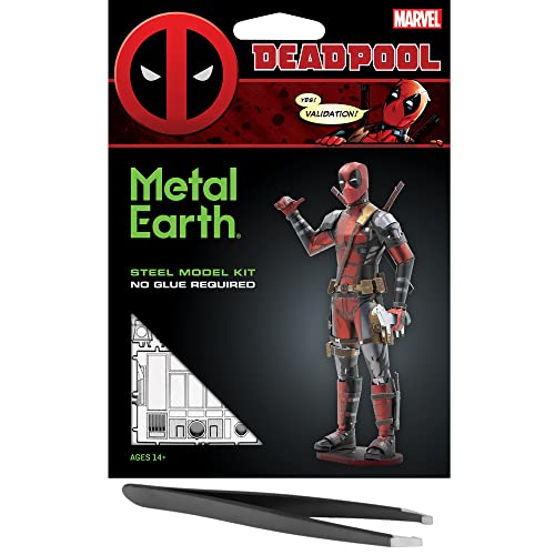 Metal Earth Fascinations Marvel Deadpool 3D Metal Model Kit Bundle with Tweezers