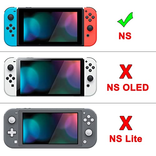 eXtremeRate PlayVital Back Cover for Nintendo Switch Console, NS Joycon Handheld Controller Separable Protector Hard Shell, Customized Dockable Protective Case for Nintendo Switch - Hunter Green