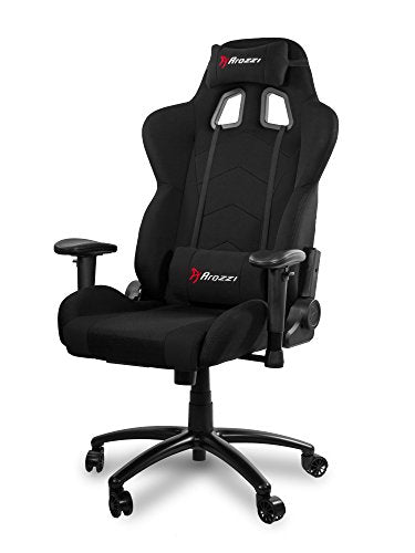 Arozzi Inizio Mesh Fabric Ergonomic Computer Gaming/Office Chair with High Backrest, Recliner, Swivel, Tilt, Rocker, Adjustable Height and Adjustable Lumbar and Neck Support Pillows - Black